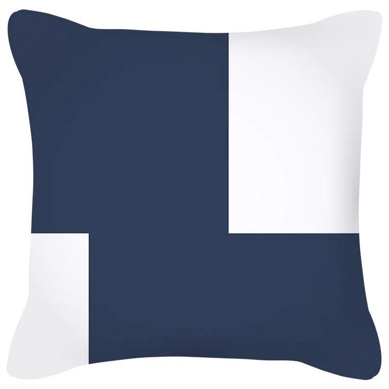 Pillowcase Navy Blue Geometric Pattern  Decorative  Home