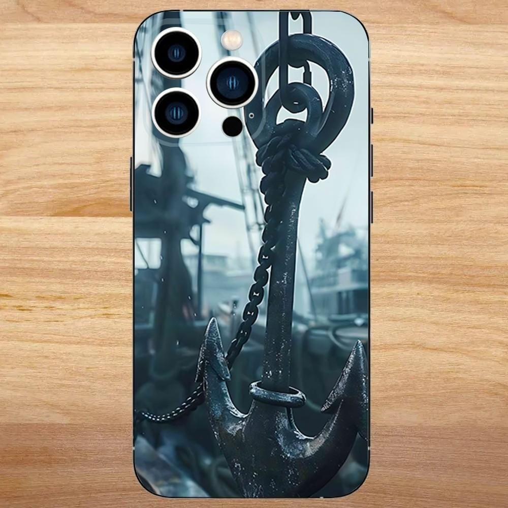 Anchor Sailing Phone Case For iPhone 16,15,14,13,12,11,Mini,Pro,SE,MAX White Matte Shockproof Cover