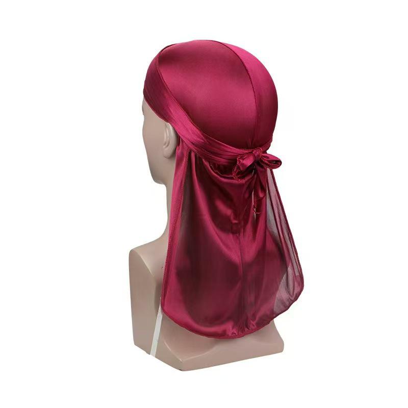Silk Pirate Hat: Hip Hop Long-Tail Elastic Head Wrap for Men