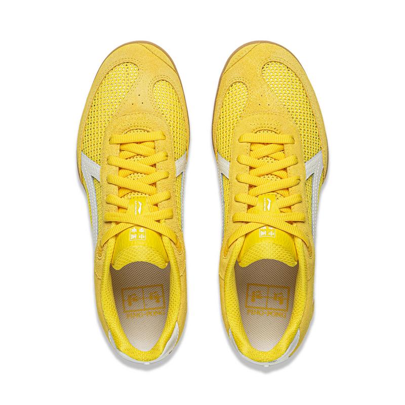 Women's Sneakers Li-Ning Li Ning Abrasion Resistant Breathable Low top Casual Shoes Women's Dynamic Yellow