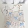 Large Capacity Knitted Shoulder Bag Handmade Weaving Woven Underarm Bag Hollow Out Handbag  Picnic