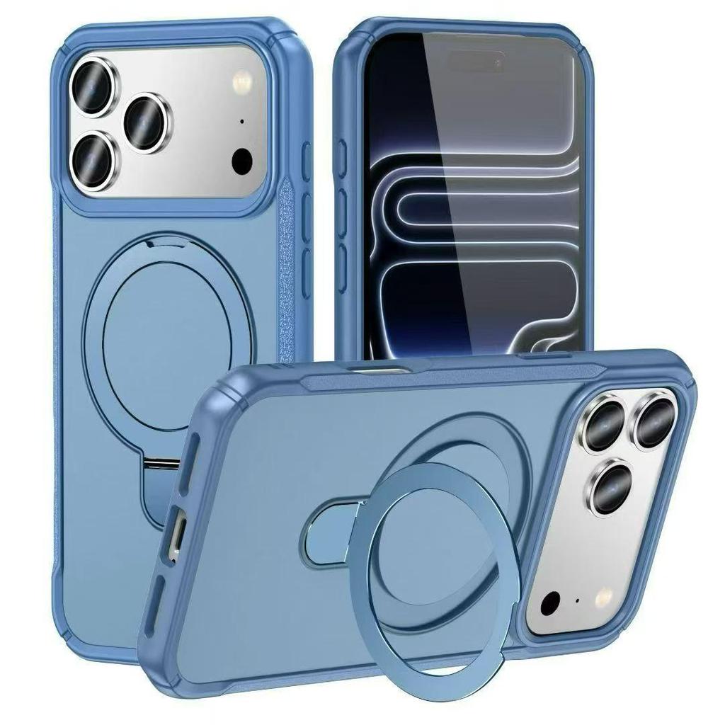iPhone 17 Pro Max Magnetic Military-Grade Stand Case, Drop-Proof Protective Cover, Compatible with 16 & 15