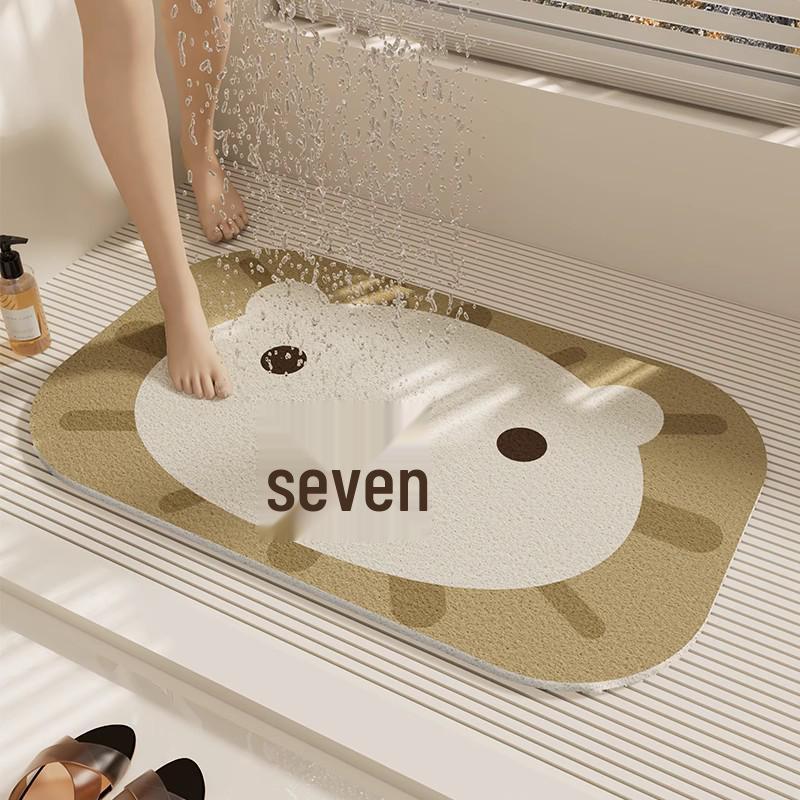 Modern Minimalist Anti-Slip Bathroom Silk Ring Mat - Cuttable, Dirt-Resistant, Hollow Drain Foot Pad