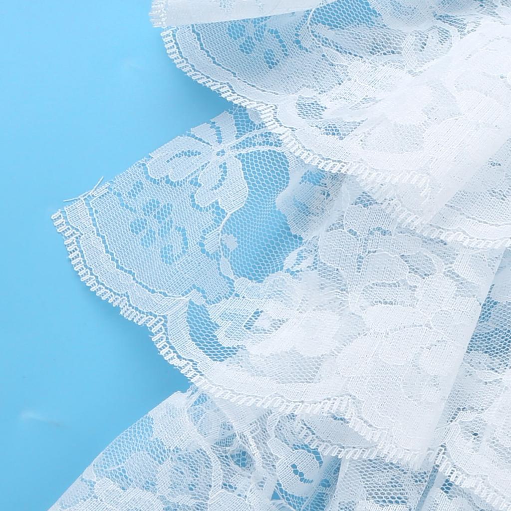 Adult Renaissance Neck Collar Detachable Lace Jabot Ruffled Design Victorian Steampunk Costume Accessory for Themed Parties