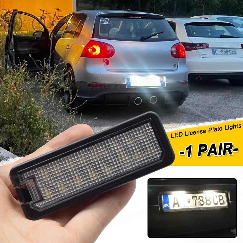 Car LED License Number Plate Light Lamp For VW GOLF 4 5 6 6R Passat B6 Lupo Scirocco Polo 12V Working Lamp Replacement Car Light