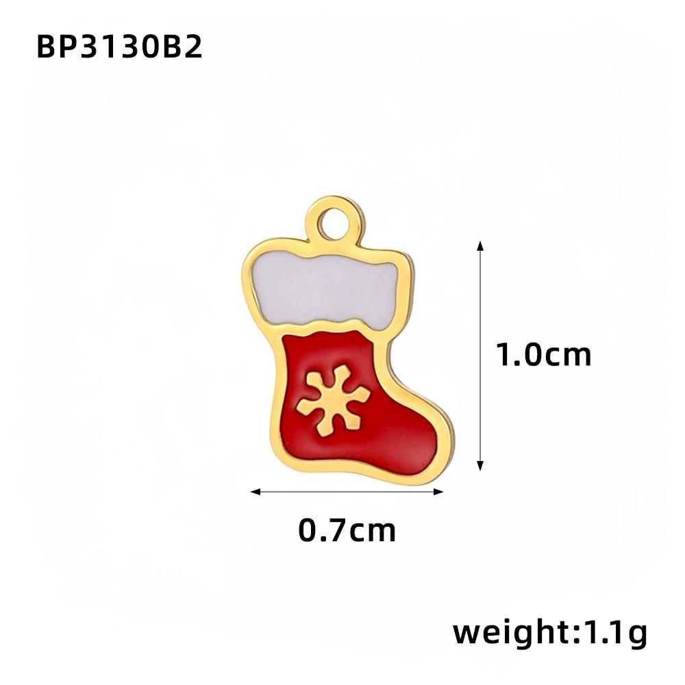 

CARLIDANA DIY Custom Summer Accessories Stainless Steel Christmas tree Colored Enamel Gold Color Heart Charms Jewelry for Women
