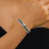 Women Bangle Faux Crystal Polished Contrast Color Alloy Symmetric Shopping Work Party Dating Wrist Bracelet Lady Jewelry