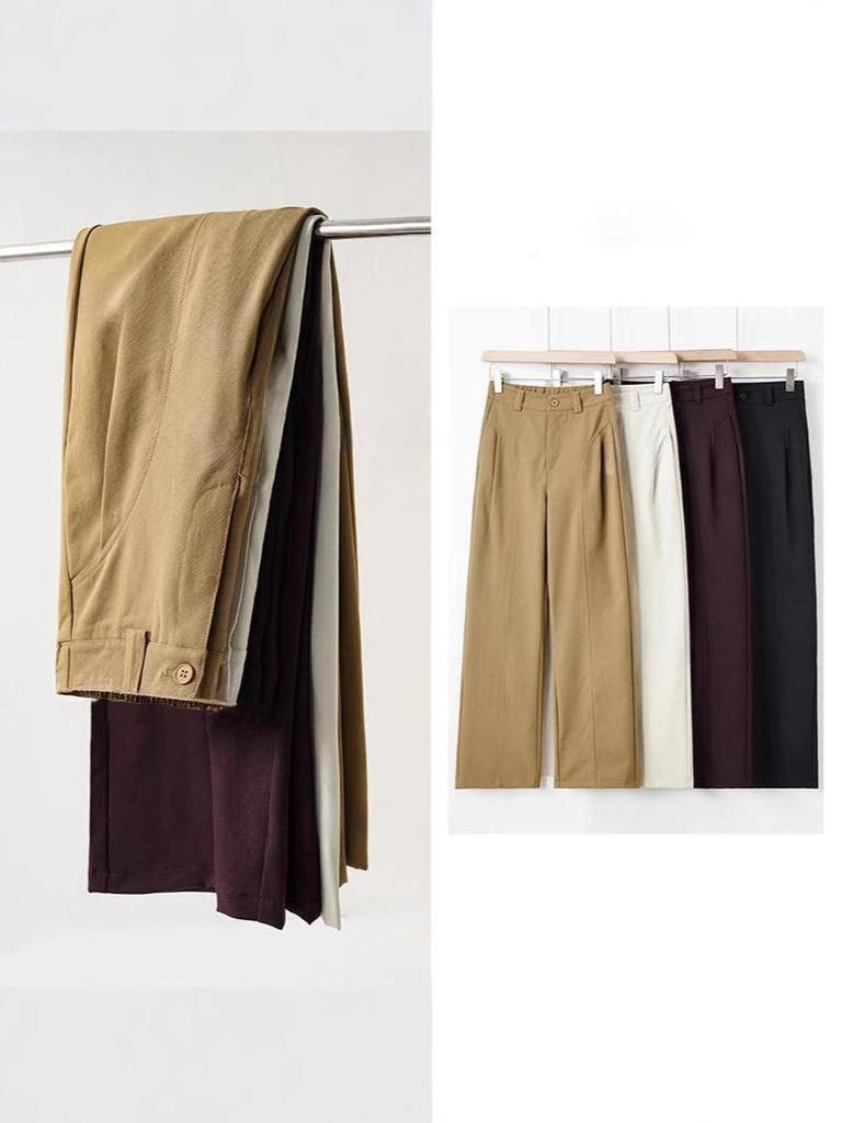 Early Autumn High-Waisted Slimming Wrinkle-Resistant Straight-Leg Pants