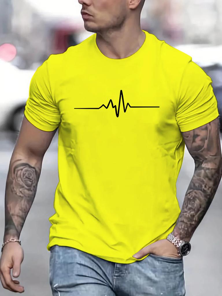 Herren 100% Baumwolle Sommer lockere Größe Kreativ Grafik bedruckt Slim Fit Casual Sport Rundhals Kurzarm T-Shirt Top