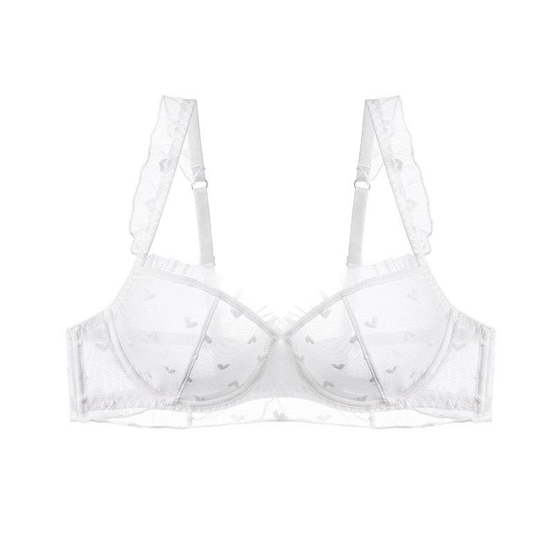2024 Ultra-dünner Spitzen-BH für Damen: Betont die Kurven, Ohne Polster, Sexy Design 36/80AB white