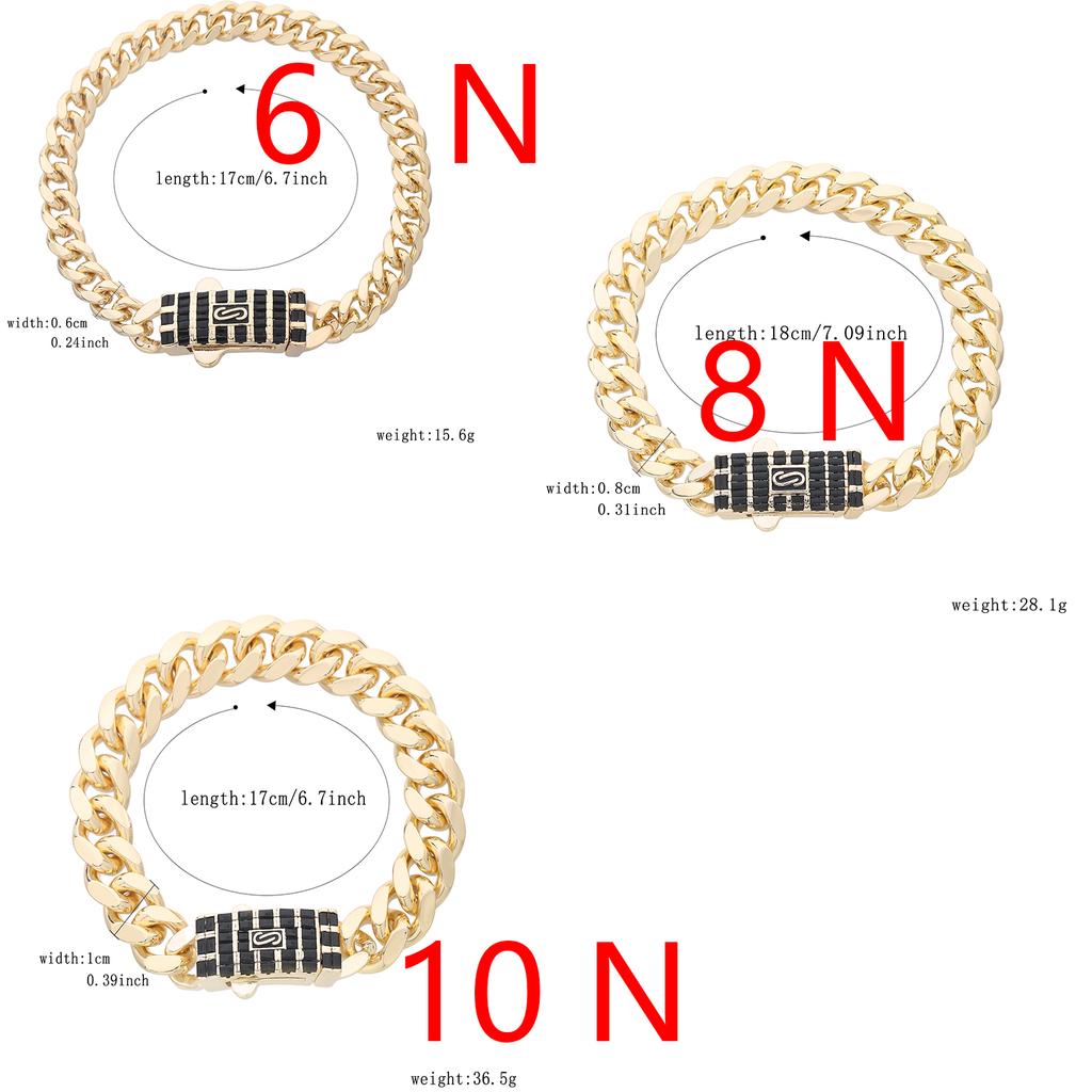 Cadena nueva 14K Monaco para hombres y mujeres, latón, circonita cúbica, pulsera Monaco de moda para hombres y mujeres