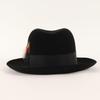 Used STETSON Stetson Hat Size: 6 7/8 (55cm) 70s Feathered Wool Felt Fedora Hat Black 70's Vintage Old Clothes Hat [Men's]