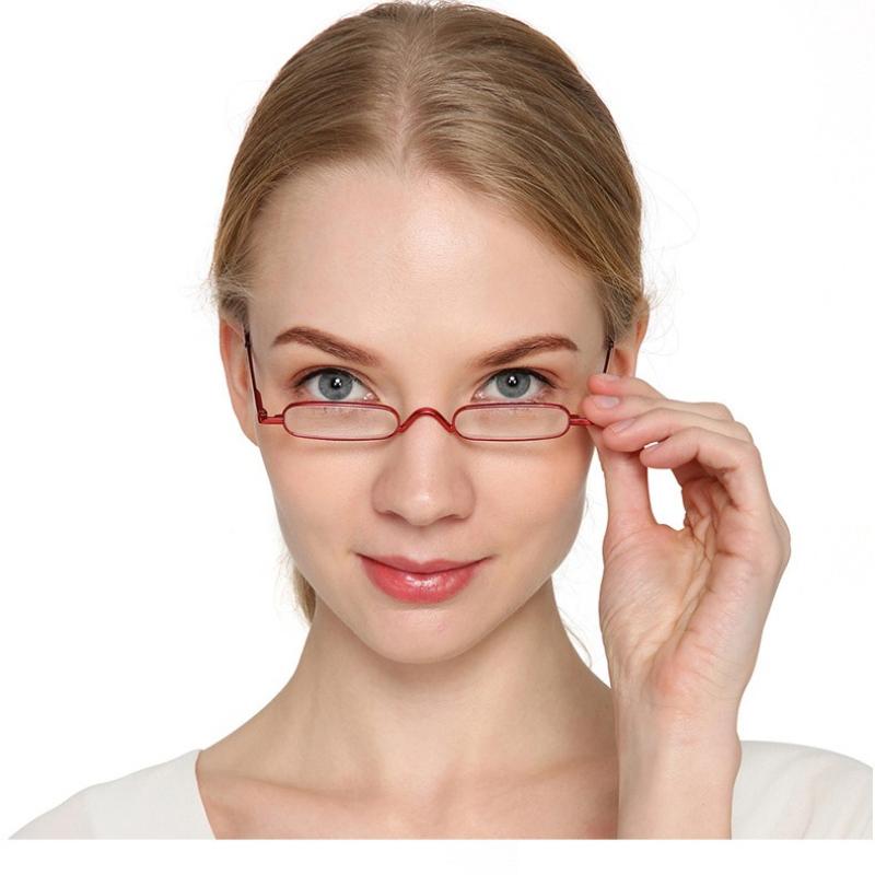 Neutral Fashion Portable Mini Pen Stand Reading Glasses Ultra-Light Spring Frame Glasses Blue Light Blocking Presbyopia Glasses