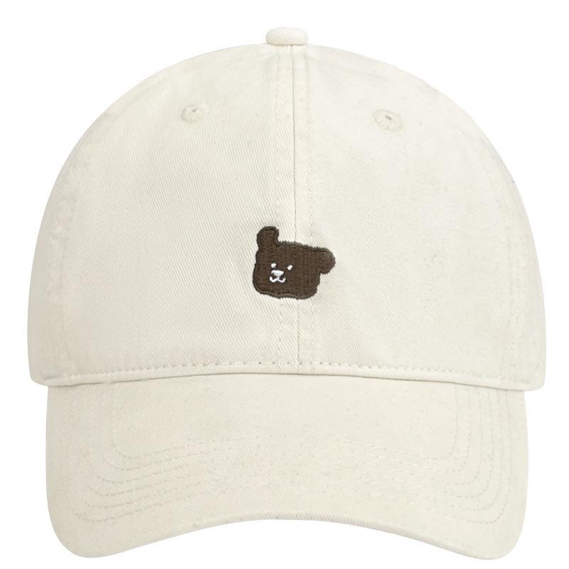 Embroidered Baseball Cap for Women Korean Style Big Head Circumference Showing Face Little Couple's Baseball Cap Wide Brim Versatile