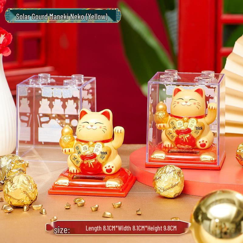 Solar Fortune Cat Auto Nodding Decoration - Creative Office Ornament