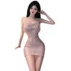 Sexy underwear female sexy shiny nightclub hot temptation halter suspender nightdress no-take pajamas