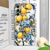 Blue Leaf Yellow Lemon Fresh Printed Clear Phone Case for Samsung Galaxy S26 S25 Ultra S24 S23 S22 Plus S21 FE S20 5G Soft Cover