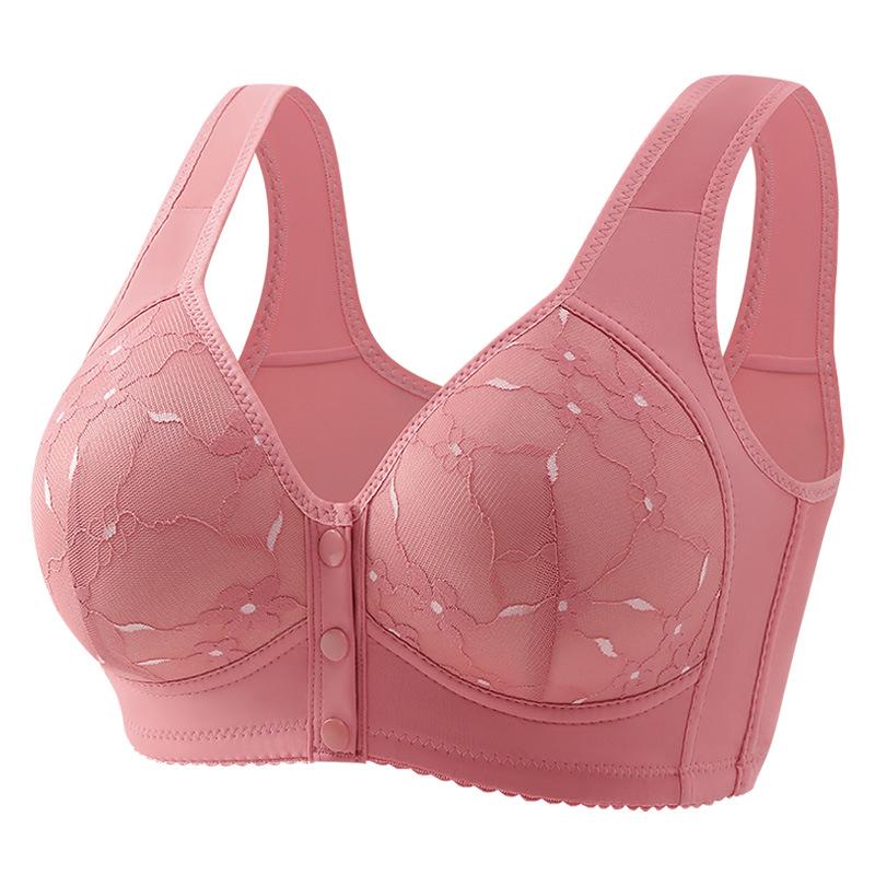 Front-Opening Breathable Push-Up Bra for Middle-Aged and Elderly Women - Wire-Free, Thick Cup, Anti-Sagging, Shaping Design