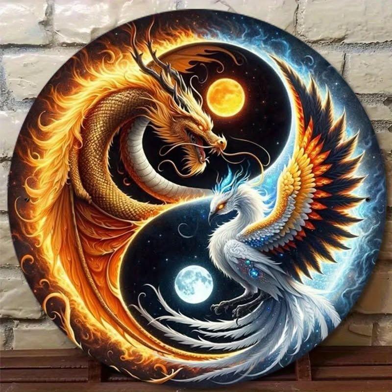 Yin Yang Taiji Metal Wall Art Decorative Sign