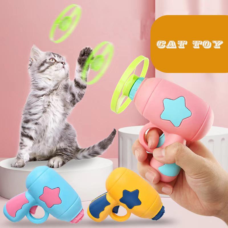 1 Set Giocattolo per Gatti Interattivo Gioco per Animali Domestici Allenamento Lanciatore 15 Pezzi Dischi Volanti con Leggero Suono Giocattolo per Gatti Cuccioli Accessori per Gatti
