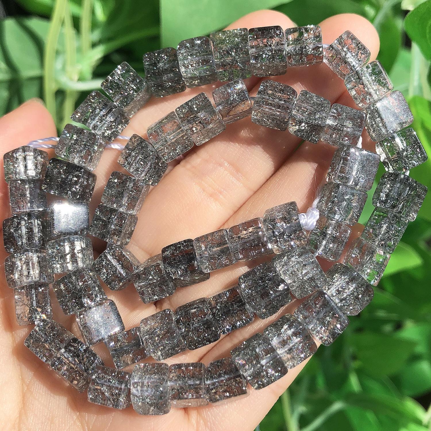 

8 ммx8 мм 1 шт. квадратные снежные треснувшие хрустальные бусины, разноцветные натуральные кубические свободные бусины для изготовления ювелирных изделий, браслет, ожерелье, аксессуары 8mm (approx 58pcs) серый