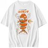 T-shirt a maniche corte in puro cotone stile giapponese Pokemon Carpa Re Magikarp Sushi Sashimi Ampia da uomo e da donna Top estivi