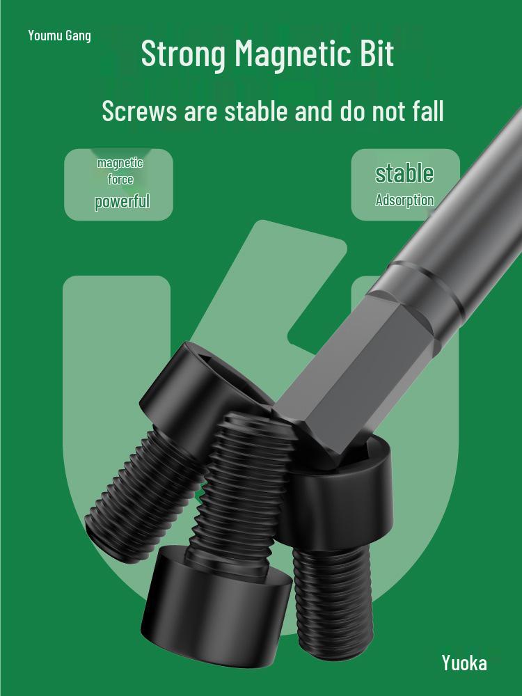Hex S2 Strong Magnetic Screwdriver Bit Set for Pneumatic & Electric Drill