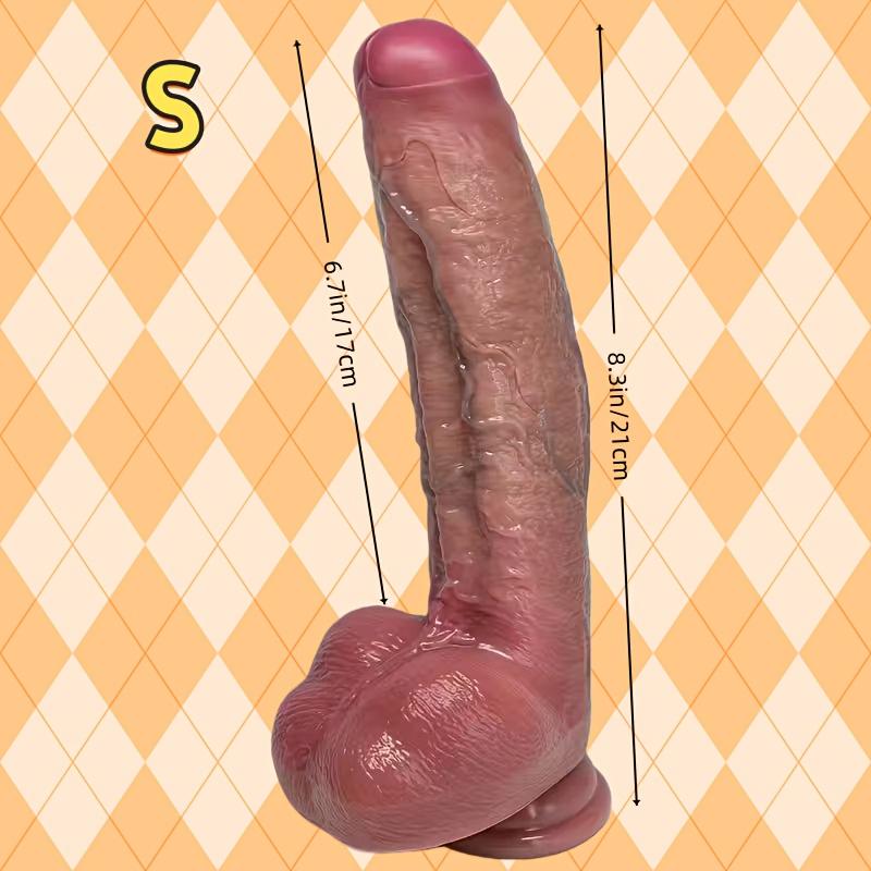 Realistic Liquid Silicone Dildo, Soft Lifelike Suction Cup Dildo, Reusable Body-Safe Adult Intimate Product for Couples, Easy To Clean