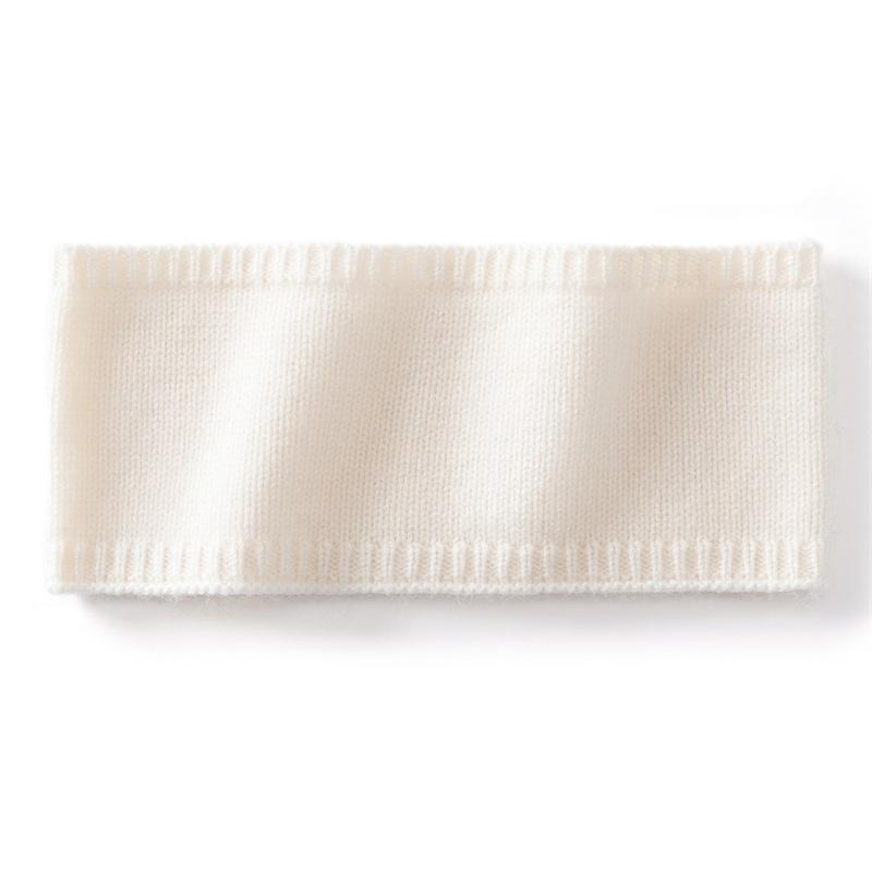 Autumn and winter new cashmere blended warm knitting flat solid color pullover cashmere headband women's black