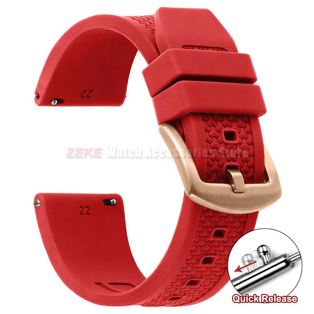 20/22/24mm for Rolex Rubber Strap for Omega Universal Men Silicone Watch Band for Seiko Quick Release Sport Waterproof Wristband