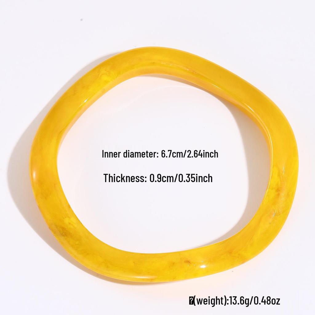 Europese & Amerikaanse Retro High-End Semi-Transparant Ovaal Hars Armband voor Meisjes