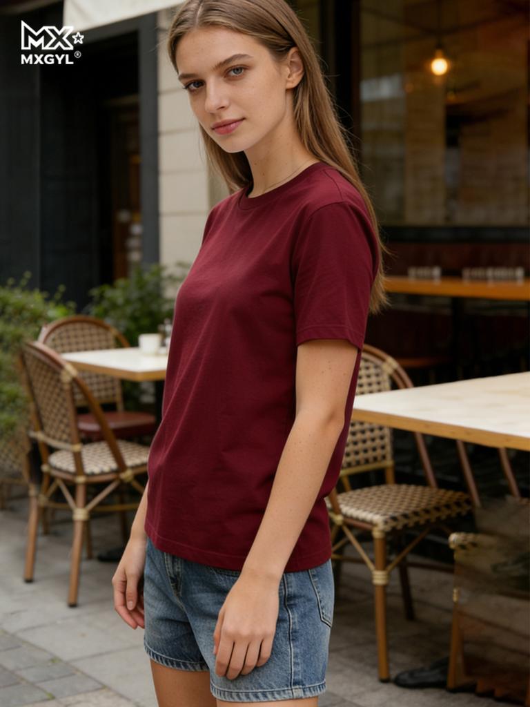 Women Tshirt O-neck Solid Summer Tops Korean Fashion Shirts Spring Summer T-shirts 2026 Summer White Tops Casual Short Sleeve