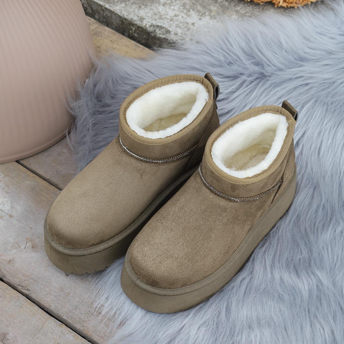 

Зимние новые сноубутсы большого размера, внешнеторговые, на плоской подошве, с коротким голенищем, Северо-восточные хлопковые туфли, женские, бархатные, утепленные, теплые сноубутсы женские 41 зелёный