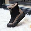 Women's Retro Zipper Fashion Lightweight Soft Sole Winter Warm Plush Snow Boots Lined with Fleece Non-slip Casual Sports Cotton Boots