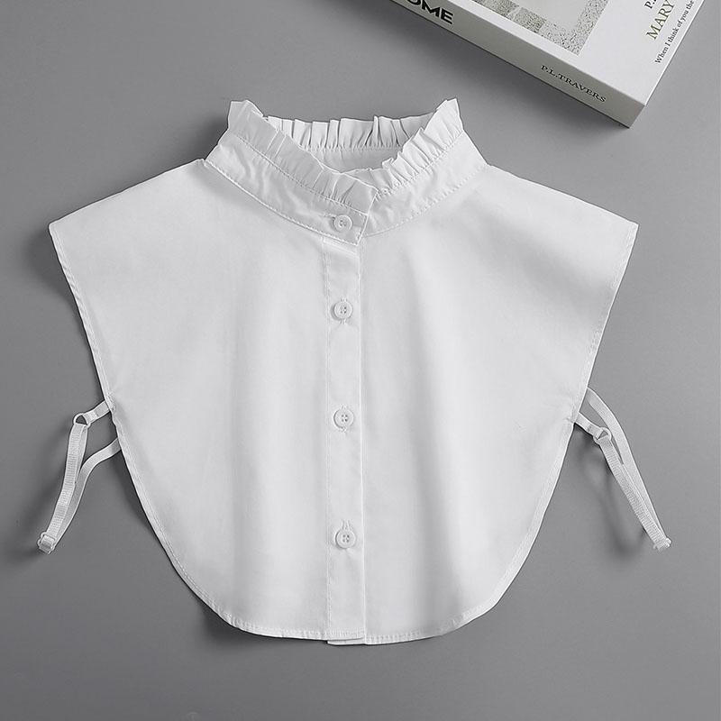 Ruffle Lapel White Fake Collar Women Detachable Collars Scarf False Collar Shirt Tie Plaid Female Removable Dickie Shirt Women