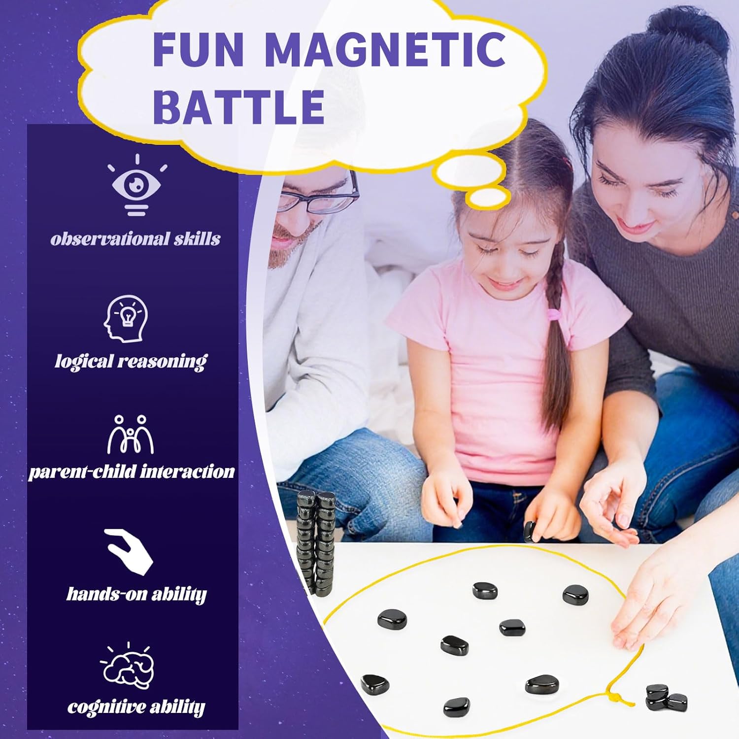 Magnetic Chess Game Toys - Fun Tabletop Game, Strategy Board Game for Family Game Night, Fun Tabletop Multiplayer Chess for Family Gatherings, for