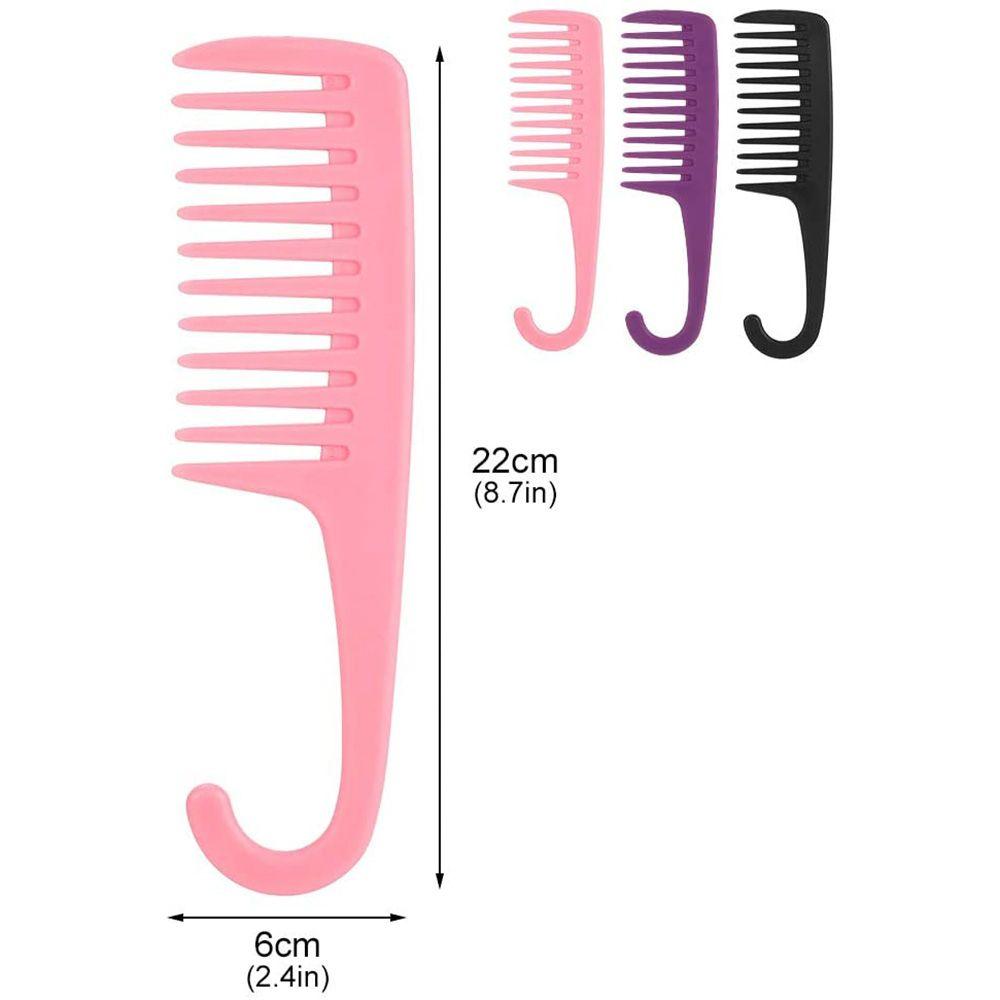 Black/Purple/Pink Barber Detangling Wide Tooth Hair Comb Hairdressing Styling Tool Shower Brush