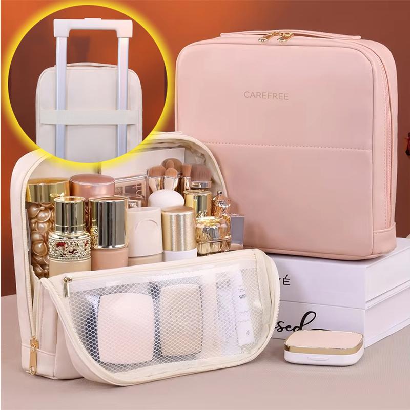 New High-end Cosmetic Bags Waterproof Large Capacity Compartmentalized Storage Bags Portable Magnetic Clasp Can Hung Travel Bags