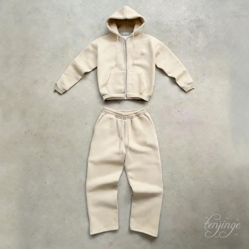 Trendy Cross-Border Zipper Hoodie Jacket with Versatile Long Pants