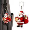 Winter Santa Keychain Cartoon Claus Acrylic Keychain, Double-sided Christmas Key Theme Ornaments Ring, Pendant Charm for Backpack Handbag Purse