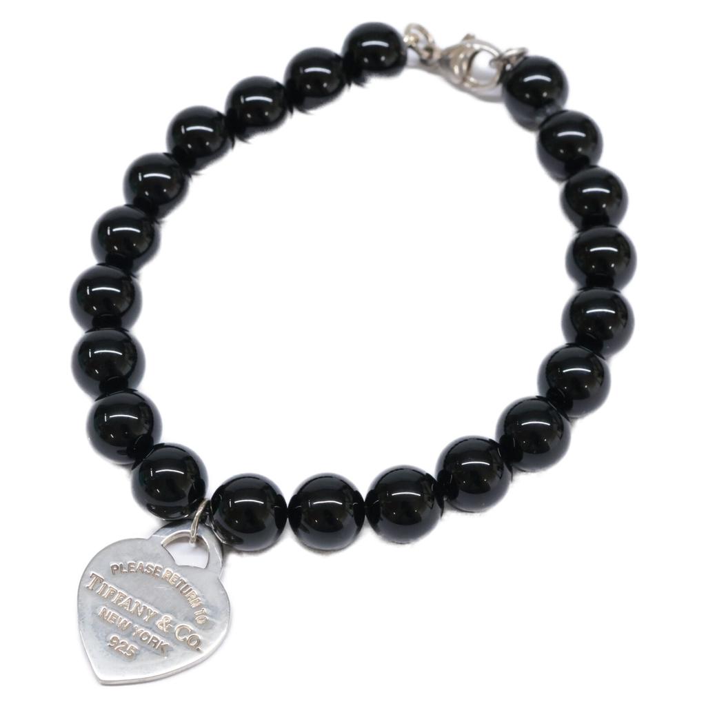 TIFFANY&Co. AG925 Return to Heart Tag Onyx Bracelet Silver / BlackUsed