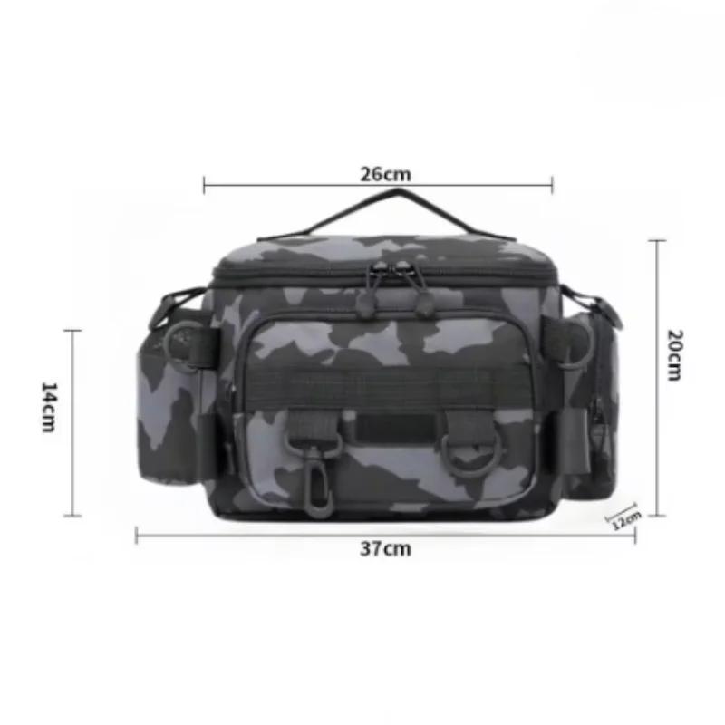 Adjustable Waist Pack for Fishing Waterproof Tackle Bag with Rod Holders - Splash Proof Lure Organizer Crossbody Storage -30°C Cold Proof