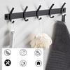 Wall Hook 304 Stainless Steel Black Gold Sliver Polished Creative Bathroom Kitchen Towel Hanging Clothes Key Holder Row 5 Hooks