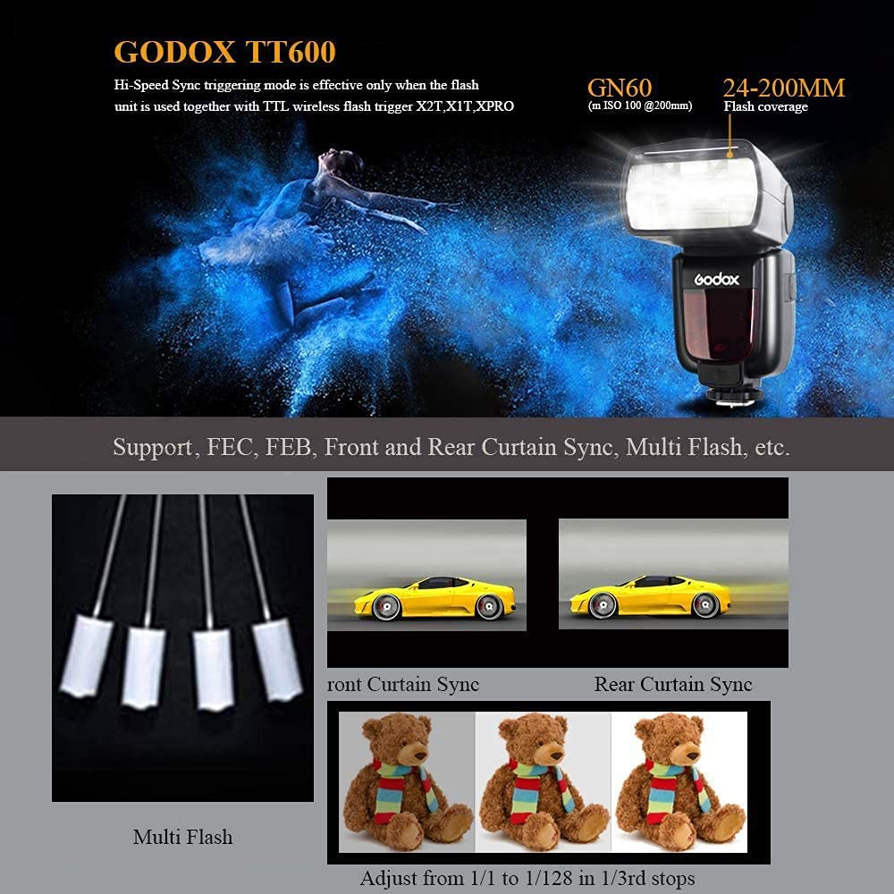 Authorized Agent Japanese Instruction GODOX TT600 Strobe Guide Number 60 Flash Speedlight Compatible with Digital Cameras Such As Canon Nikon Fuji