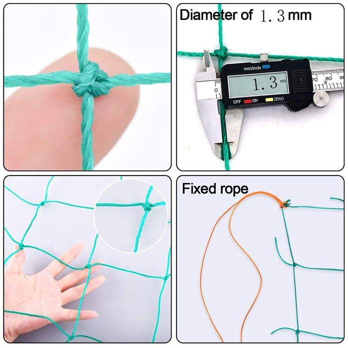 Filet grimpant jardin 5 x 2 m - maille 10x10 cm, polyéthylène vert pour tomates & concombres