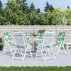 High Back Chair Cushions (6 Pcs) Leaf Pattern Oxford Fabric