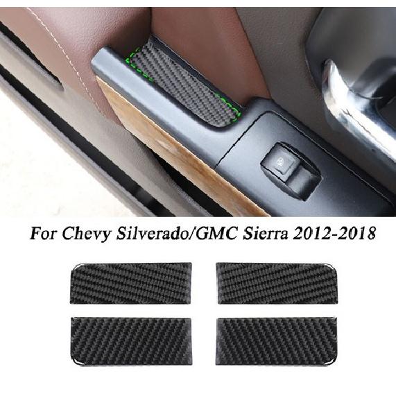 Soft Carbon Fiber For 2014-18 Chevy SilveradoGMC Sierra Door Handle Decor Trim