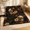 Gothic Botanical Skulls Coral Fleece Blanket