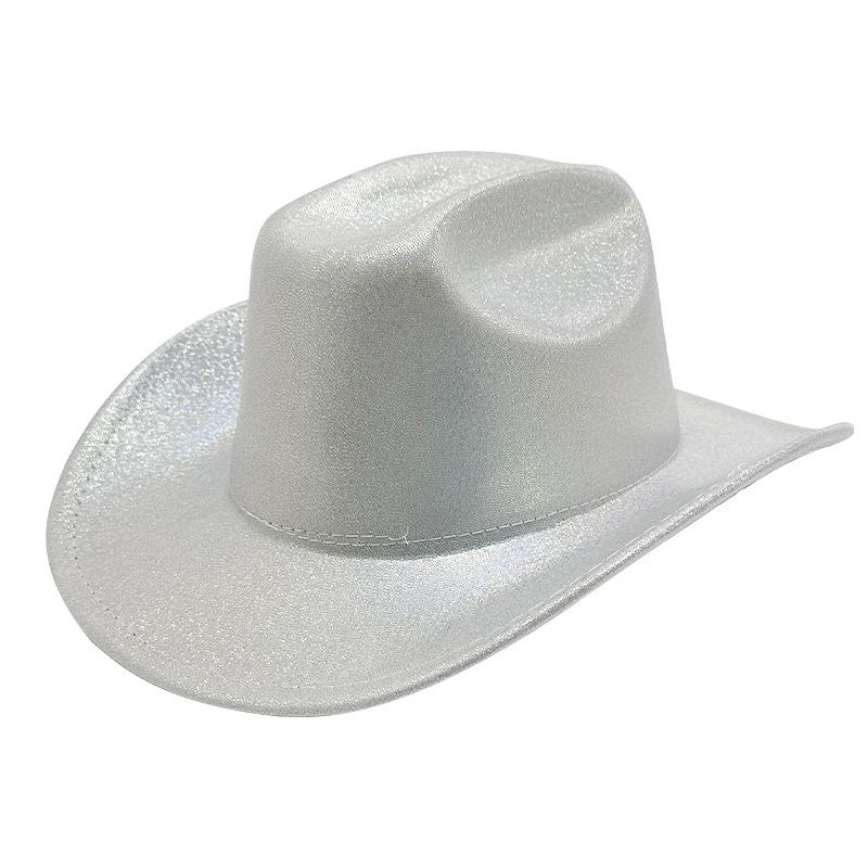Halloween Party Colorful Cowboy Hat White Men's and Women's Light Cowboy Hat, Pink Cold Light Symphony Laser Hat