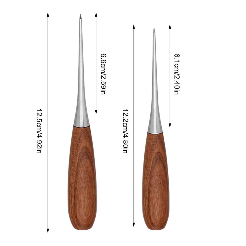 Awl Tool Sewing Drillable Awl With Wood Handle Leather Hole Punch For Upholstery Shoe Boot Belt Bag Purse Jeans Fabric Canvas